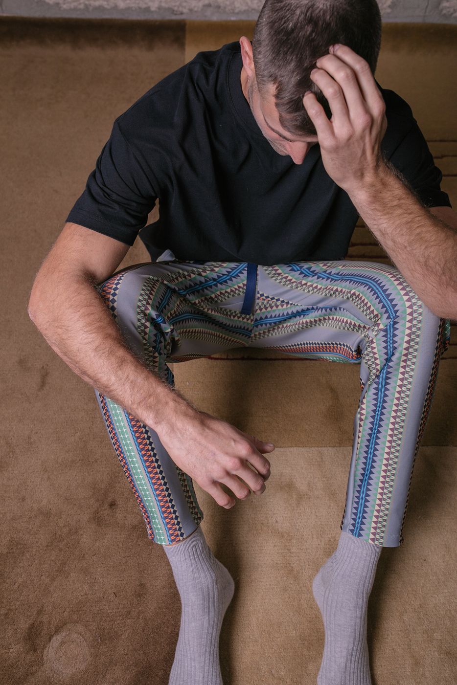 Unisex geometric print joggers pants