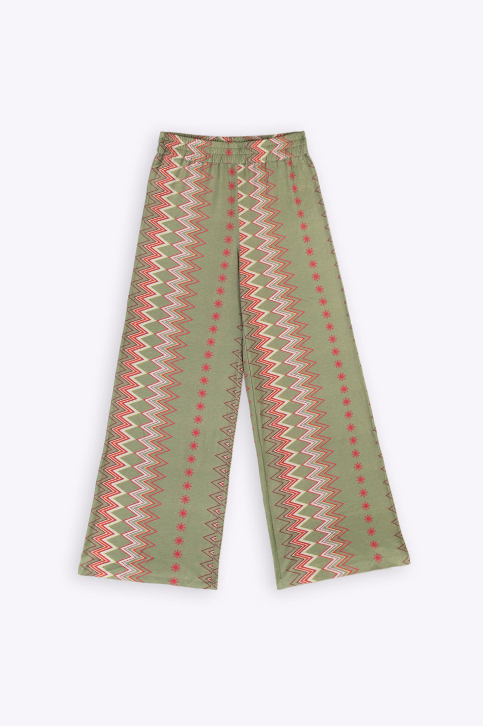 Pantalón ancho unisex de algodón con estampado geométrico